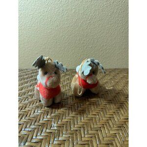 Vintage 1985 McDonalds & Coca-Cola Reindeer Plush Ornaments Set Of 2